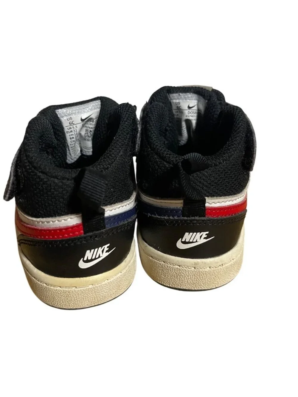 Nike Court Borough Mid 2 Size 6C White Black University Red Colorway Toddler